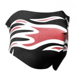 MASQUE NEOPRENE DEMI TYPE FLAMME NOIR ROUGE