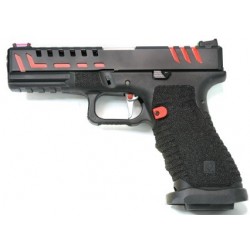 PISTOLET APS SCORPION CO2 BLOWBACK BLACK RED