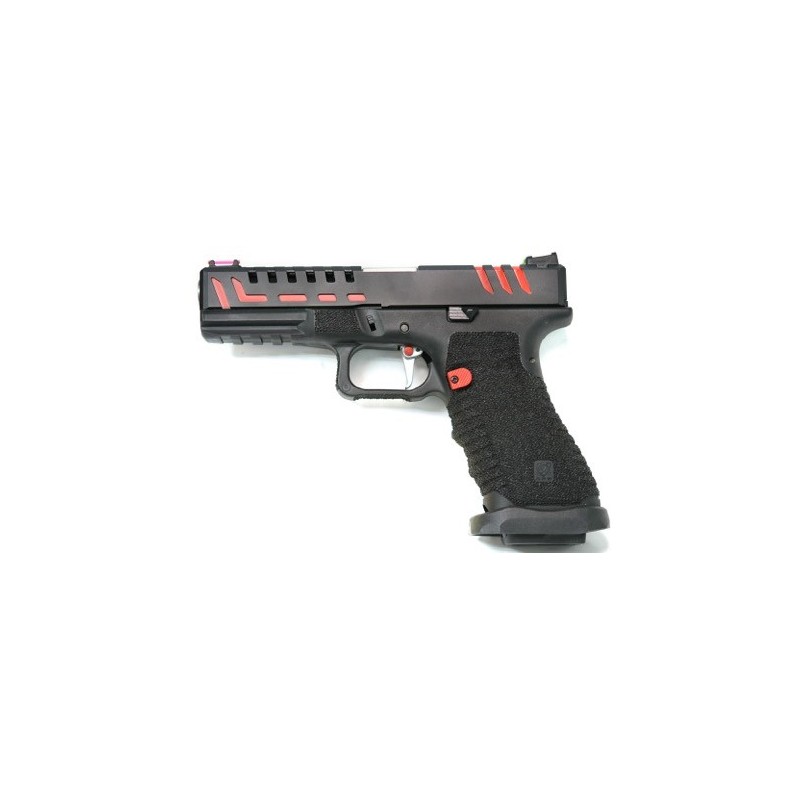 PISTOLET APS SCORPION GAZ BLOWBACK BLACK RED